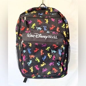 Disney World Black Backpack with Colorful Mickey Mouse Design